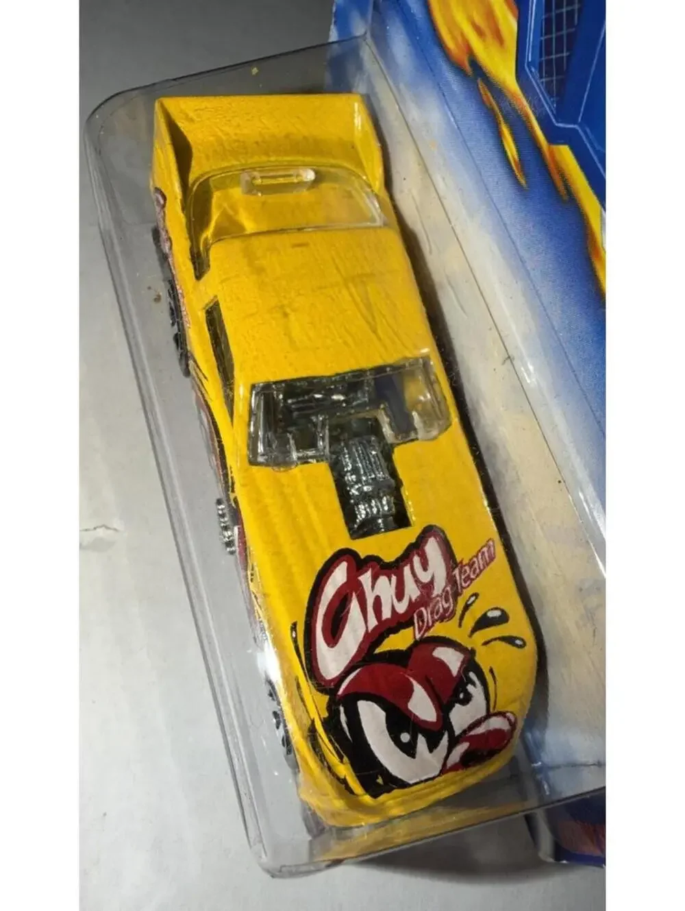 Hot Wheels 2001 Funny Car Yellow Chuy's Drag Team Extreme Sports #84 New